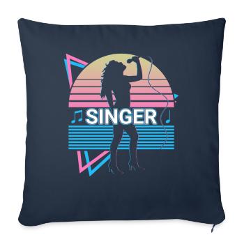 Singer Vocals Retro - Sofa pillowcase 17,3'' x 17,3'' (45 x 45 cm) - navy - Front