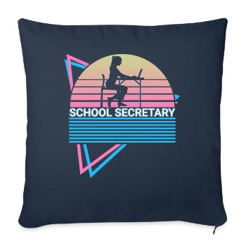 School Secretary Retro - Sofa pillowcase 17,3'' x 17,3'' (45 x 45 cm) - navy - Front