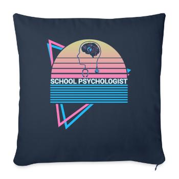 Psychologue scolaire Psychologie scolaire Rétro - Housse de coussin décorative 45 x 45 cm - bleu marine - Devant