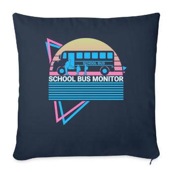 School Bus Monitor Retro - Sofa pillowcase 17,3'' x 17,3'' (45 x 45 cm) - navy - Front
