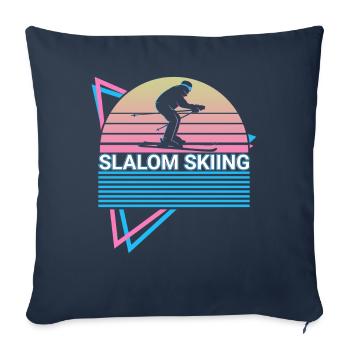 Slalom Skiing Retro - Sofa pillowcase 17,3'' x 17,3'' (45 x 45 cm) - navy - Front