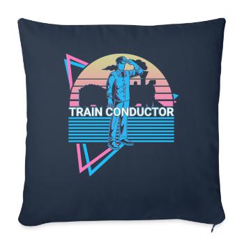 Train conductor Retro - Sofa pillowcase 17,3'' x 17,3'' (45 x 45 cm) - navy - Front