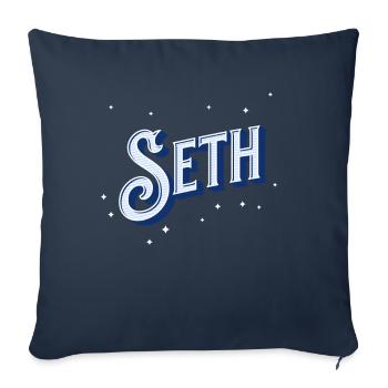 Nom Seth personnalisé - Housse de coussin décorative 45 x 45 cm - bleu marine - Devant
