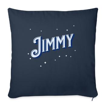 Le prénom de Jimmy personnalisé - Housse de coussin décorative 45 x 45 cm - bleu marine - Devant