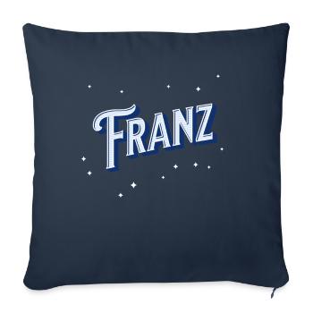 Nom Franz personnalisé - Housse de coussin décorative 45 x 45 cm - bleu marine - Devant
