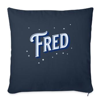 Fred nom personnalisé - Housse de coussin décorative 45 x 45 cm - bleu marine - Devant