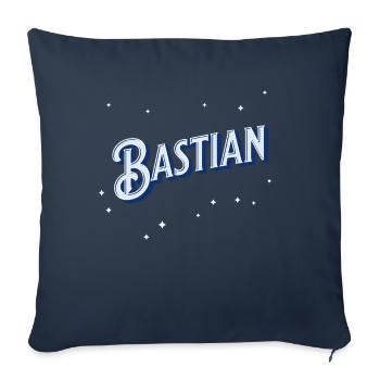 Bastian's name personalized - Sofa pillowcase 17,3'' x 17,3'' (45 x 45 cm) - navy - Front