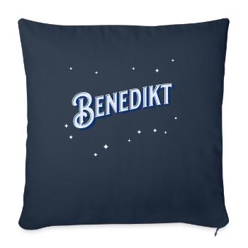 Le nom de Benoît personnalisé - Housse de coussin décorative 45 x 45 cm - bleu marine - Devant