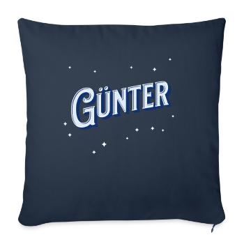 Günter Namen personnalisé - Housse de coussin décorative 45 x 45 cm - bleu marine - Devant