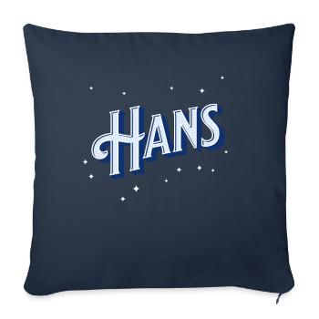 Hans' name personalized - Sofa pillowcase 17,3'' x 17,3'' (45 x 45 cm) - navy - Front