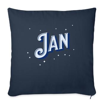 Jan name personalized - Sofa pillowcase 17,3'' x 17,3'' (45 x 45 cm) - navy - Front