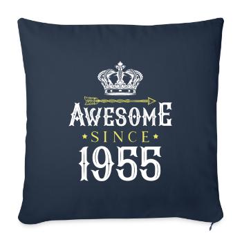 1955 awesome since - Sofa pillowcase 17,3'' x 17,3'' (45 x 45 cm) - navy - Front
