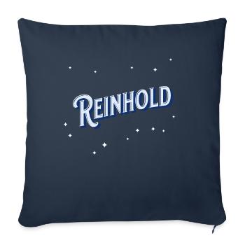 Reinhold Namen personnalisé - Housse de coussin décorative 45 x 45 cm - bleu marine - Devant