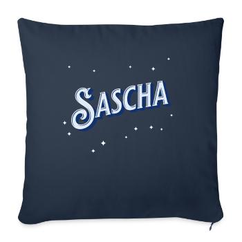Sascha name personalized - Sofa pillowcase 17,3'' x 17,3'' (45 x 45 cm) - navy - Front