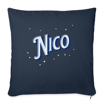 Nico name personalized - Sofa pillowcase 17,3'' x 17,3'' (45 x 45 cm) - navy - Front