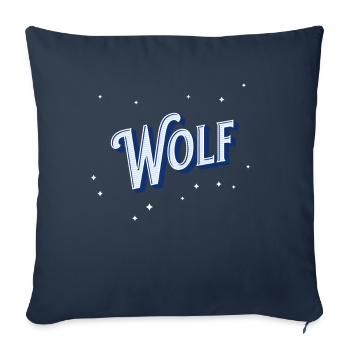 Wolf name personalized - Sofa pillowcase 17,3'' x 17,3'' (45 x 45 cm) - navy - Front