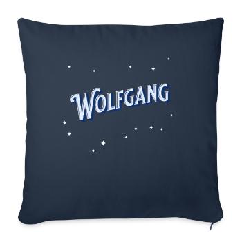 Wolfgang Nom personnalisé - Housse de coussin décorative 45 x 45 cm - bleu marine - Devant