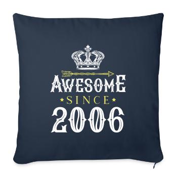 2006 génial depuis - Housse de coussin décorative 45 x 45 cm - bleu marine - Devant
