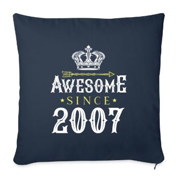 2007 awesome since - Sofa pillowcase 17,3'' x 17,3'' (45 x 45 cm) - navy - Front