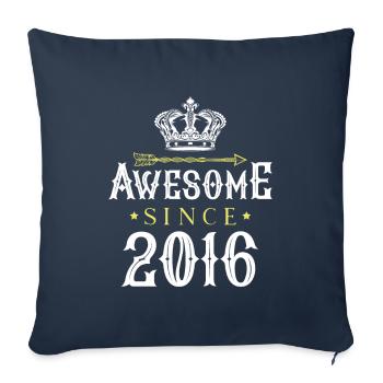 2016 awesome since - Sofa pillowcase 17,3'' x 17,3'' (45 x 45 cm) - navy - Front