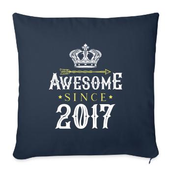 2017 génial depuis - Housse de coussin décorative 45 x 45 cm - bleu marine - Devant