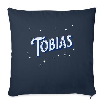 Tobias' name personalized - Sofa pillowcase 17,3'' x 17,3'' (45 x 45 cm) - navy - Front
