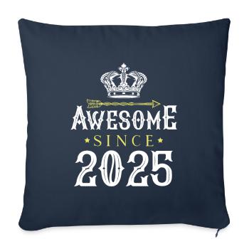 2025 awesome since - Sofa pillowcase 17,3'' x 17,3'' (45 x 45 cm) - navy - Front