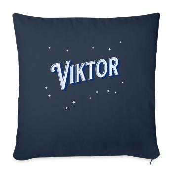 Viktor name personalized - Sofa pillowcase 17,3'' x 17,3'' (45 x 45 cm) - navy - Front