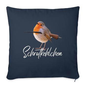 Robin Meme Bird Redkelhlchen - Housse de coussin décorative 45 x 45 cm - bleu marine - Devant