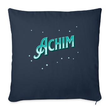 Le nom d’Achim personnalisé - Housse de coussin décorative 45 x 45 cm - bleu marine - Devant