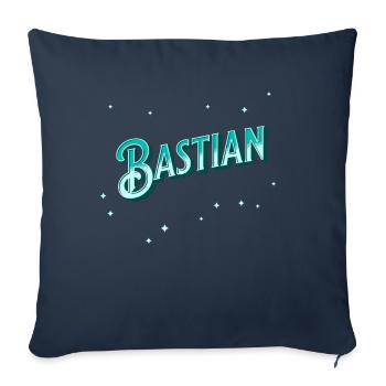 Bastian's name personalized - Sofa pillowcase 17,3'' x 17,3'' (45 x 45 cm) - navy - Front