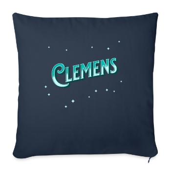 Le prénom de Clemen personnalisé - Housse de coussin décorative 45 x 45 cm - bleu marine - Devant