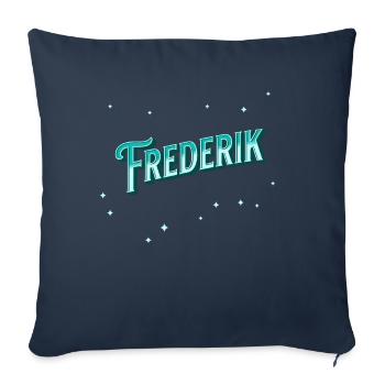 Le nom de Frederik personnalisé - Housse de coussin décorative 45 x 45 cm - bleu marine - Devant