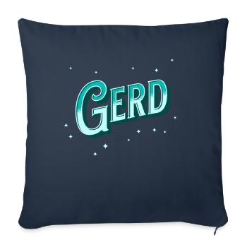 Gerd Namen personnalisé - Housse de coussin décorative 45 x 45 cm - bleu marine - Devant