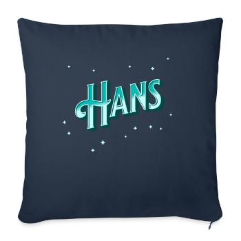 Hans' name personalized - Sofa pillowcase 17,3'' x 17,3'' (45 x 45 cm) - navy - Front