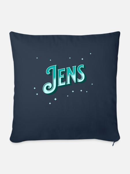 Jens Namen personalisiert - Sofakissenbezug 45 x 45 cm - Navy