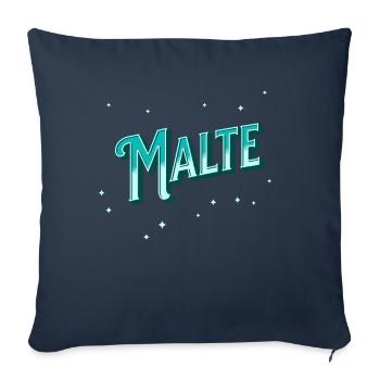 Malte Namen personalisiert - Sofakissenbezug 45 x 45 cm - Navy - Vorne