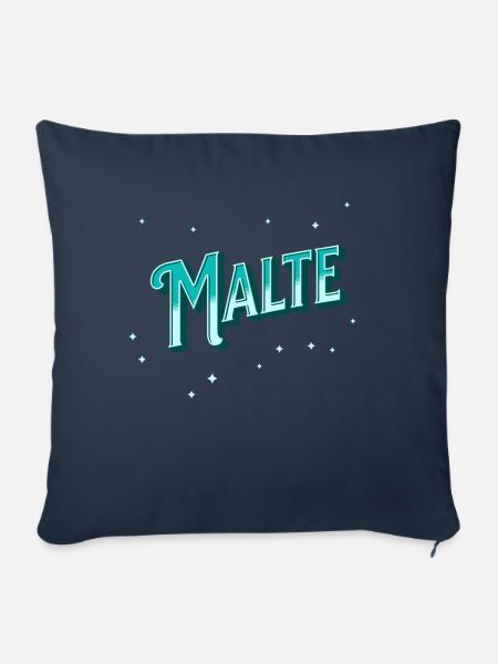 Malte Namen personalisiert - Sofakissenbezug 45 x 45 cm - Navy