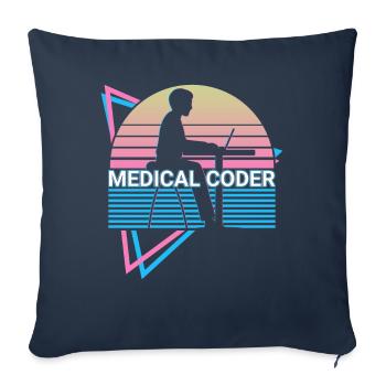 Medizinischer Coder Retro - Sofakissenbezug 45 x 45 cm - Navy - Vorne