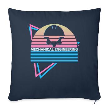 Génie mécanique Rétro - Housse de coussin décorative 45 x 45 cm - bleu marine - Devant