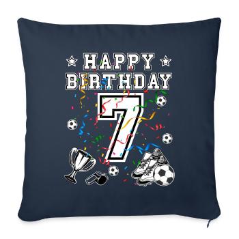 Football Birthday 7 years Football jersey Football - Sofa pillowcase 17,3'' x 17,3'' (45 x 45 cm) - navy - Front