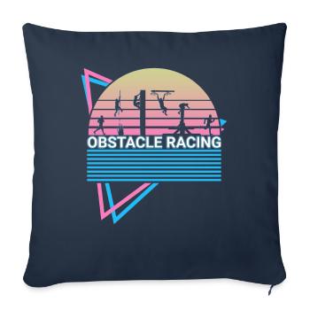 Retro Obstacle Race - Sofa pillowcase 17,3'' x 17,3'' (45 x 45 cm) - navy - Front