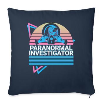 Paranormal Investigator Retro - Housse de coussin décorative 45 x 45 cm - bleu marine - Devant
