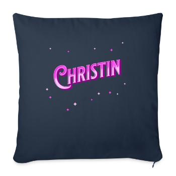 Le prénom de Christin personnalisé - Housse de coussin décorative 45 x 45 cm - bleu marine - Devant