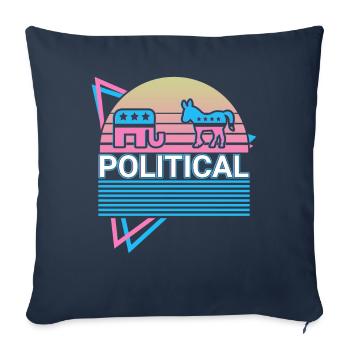 Politicien rétro politique - Housse de coussin décorative 45 x 45 cm - bleu marine - Devant