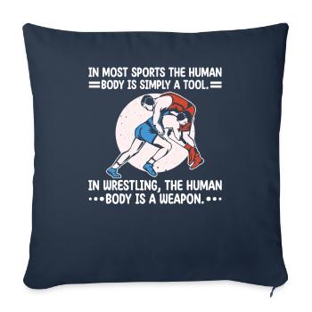 Lutte corps humain arme arts martiaux cadeau - Housse de coussin décorative 45 x 45 cm - bleu marine - Devant
