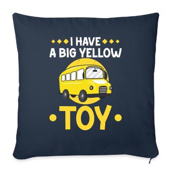 Chauffeur d’autobus scolaire Bus Big Yellow Toy Cadeau - Housse de coussin décorative 45 x 45 cm - bleu marine - Devant