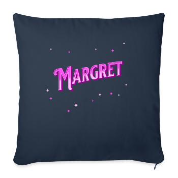 Nom Margret personnalisé - Housse de coussin décorative 45 x 45 cm - bleu marine - Devant