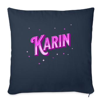 Karin's name personalized - Sofa pillowcase 17,3'' x 17,3'' (45 x 45 cm) - navy - Front