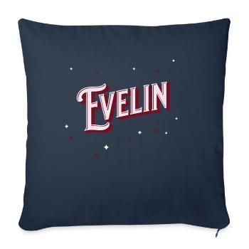 Evelin name personalized - Sofa pillowcase 17,3'' x 17,3'' (45 x 45 cm) - navy - Front